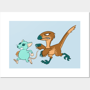 A rat and a velociraptor Posters and Art